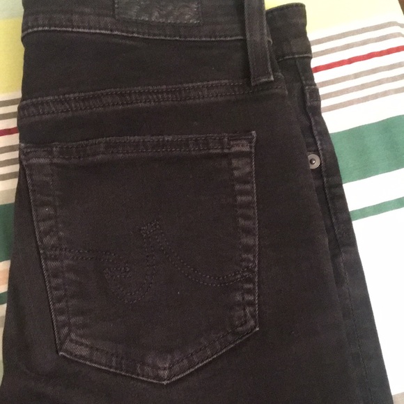 AG Farrah High Rise crop black jeans, Adriano Goldschmeid 26, distressed raw hem - Picture 11 of 12